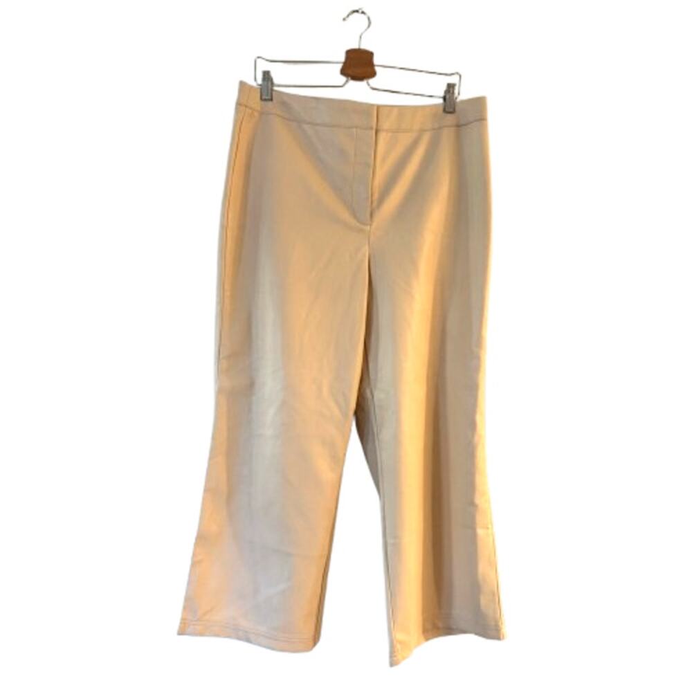 NEW Bagatelle Collection Women’s Faux Leather Wide Leg Pants Size L Beige NWT